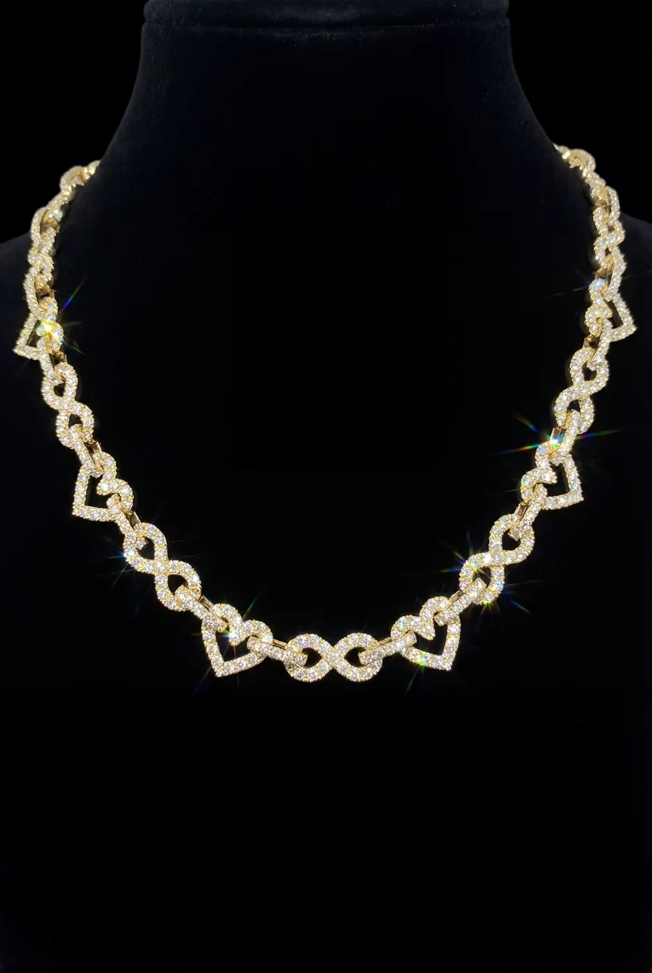 Luxury Heart & Infinity Diamond Necklace in Solid Gold – Natural Diamonds
