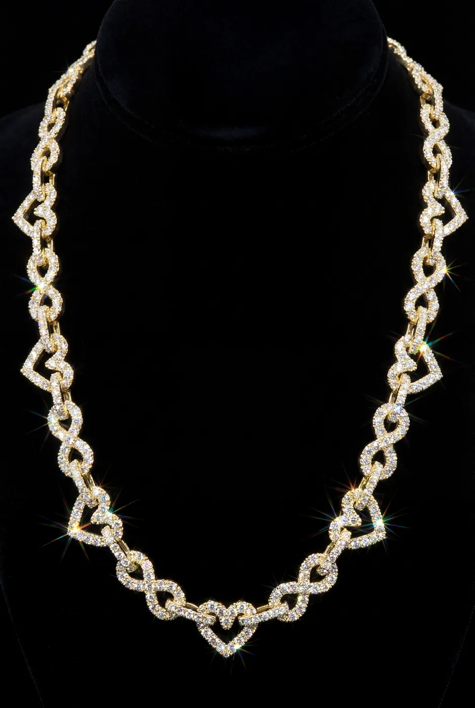 Luxury Heart & Infinity Diamond Necklace in Solid Gold – Natural Diamonds view 2